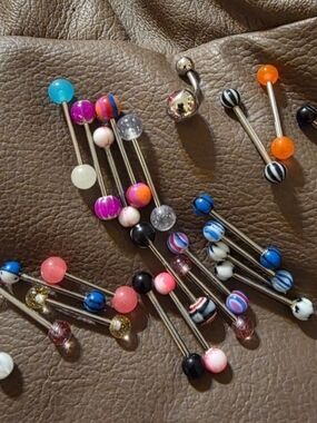 Lot of 22 Tongue Piercings Assorted Like New